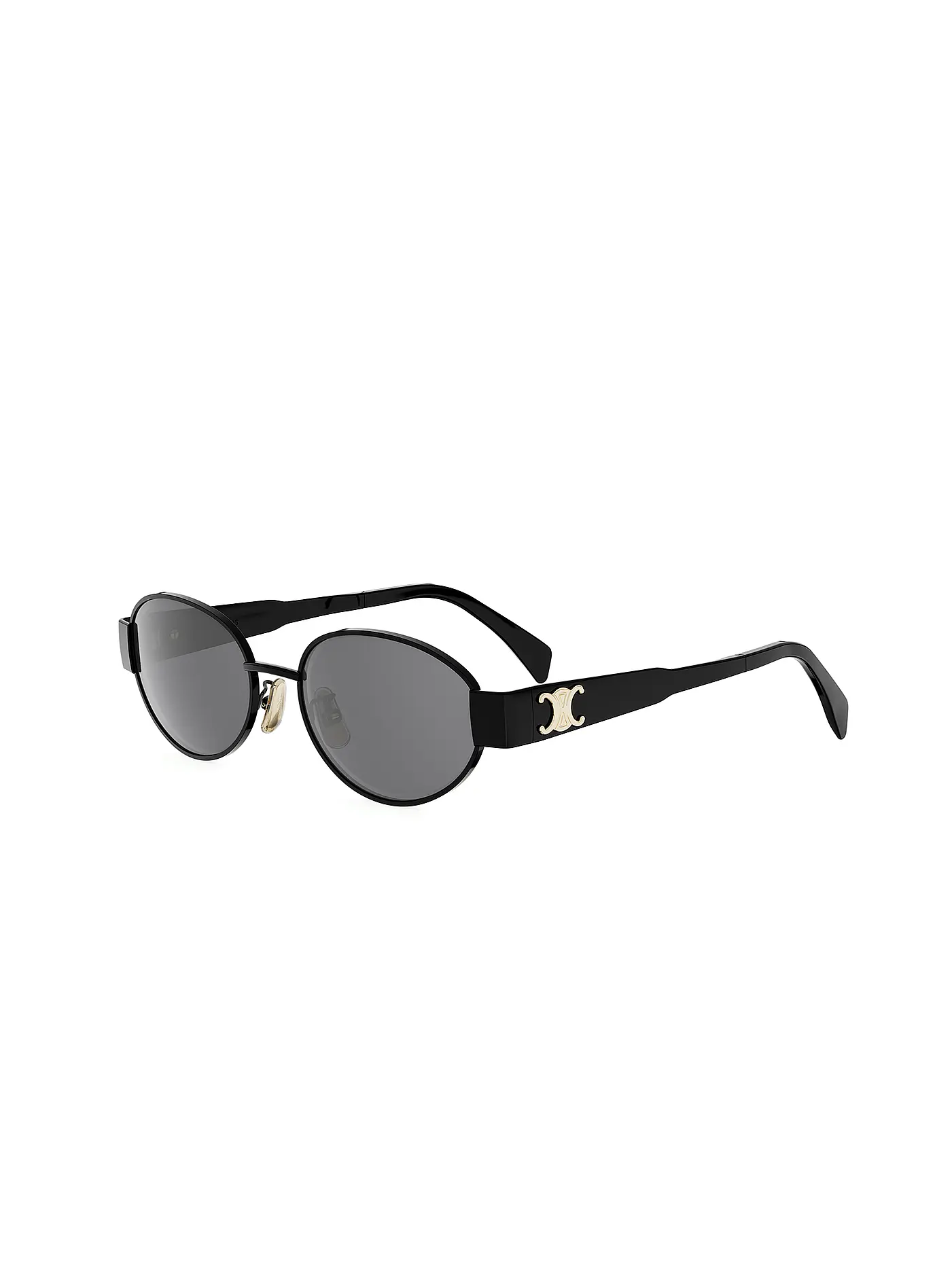 CELINE | Metal Triomphe schwarze ovale Sonnenbrille | schwarz