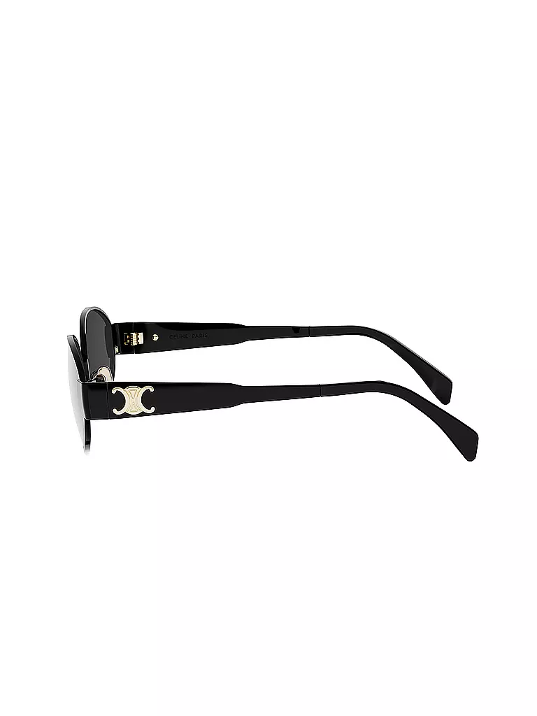 CELINE | Metal Triomphe schwarze ovale Sonnenbrille | schwarz
