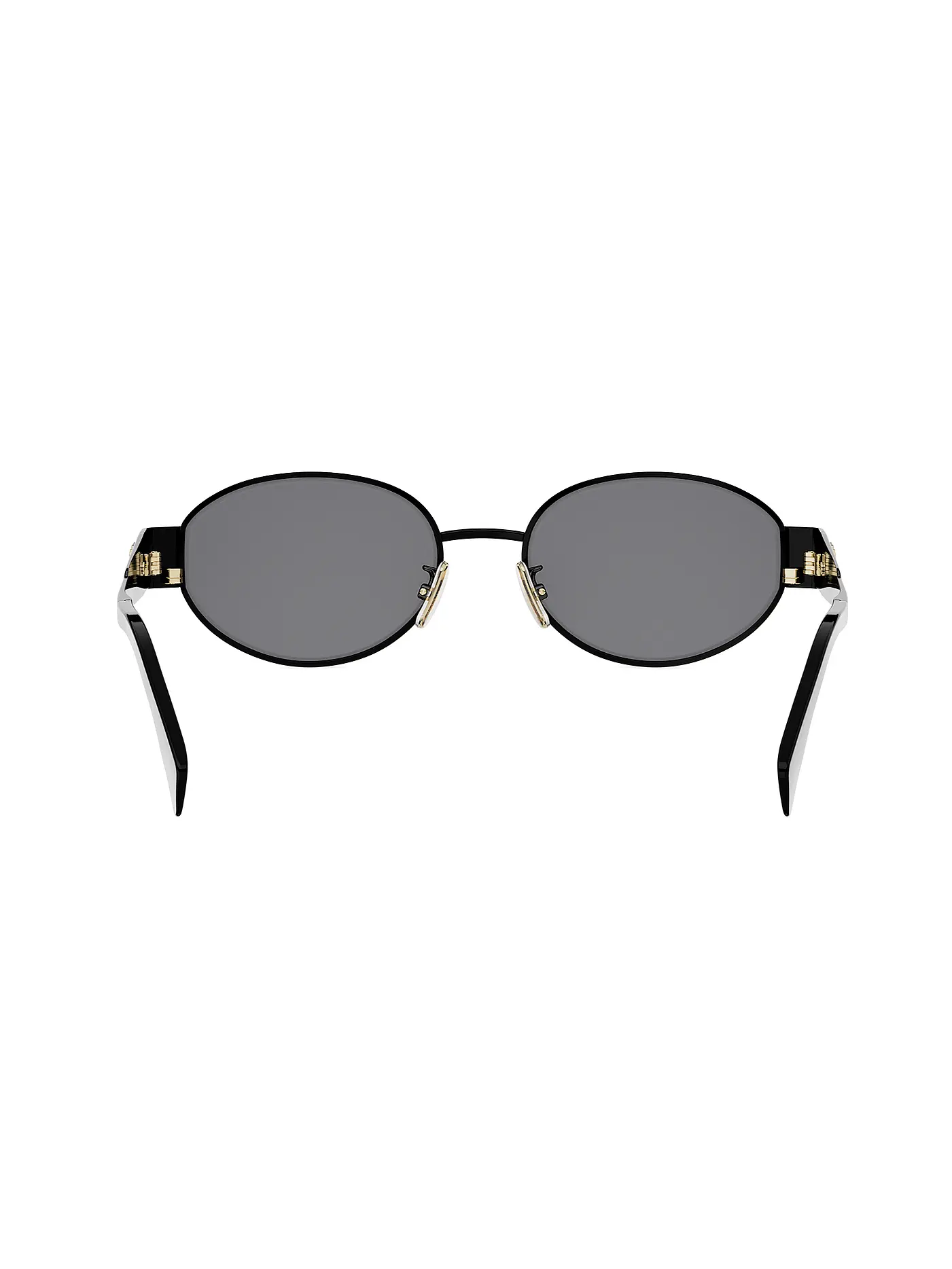CELINE | Metal Triomphe schwarze ovale Sonnenbrille | schwarz
