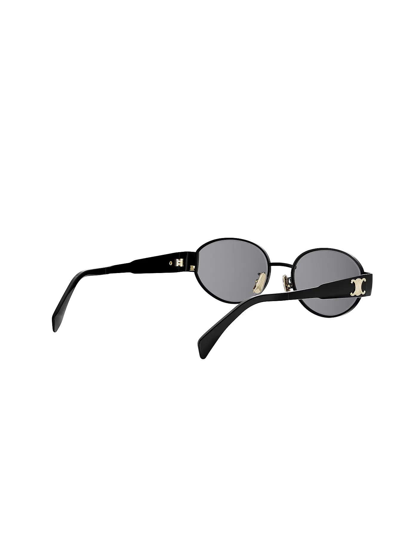 CELINE | Metal Triomphe schwarze ovale Sonnenbrille | schwarz