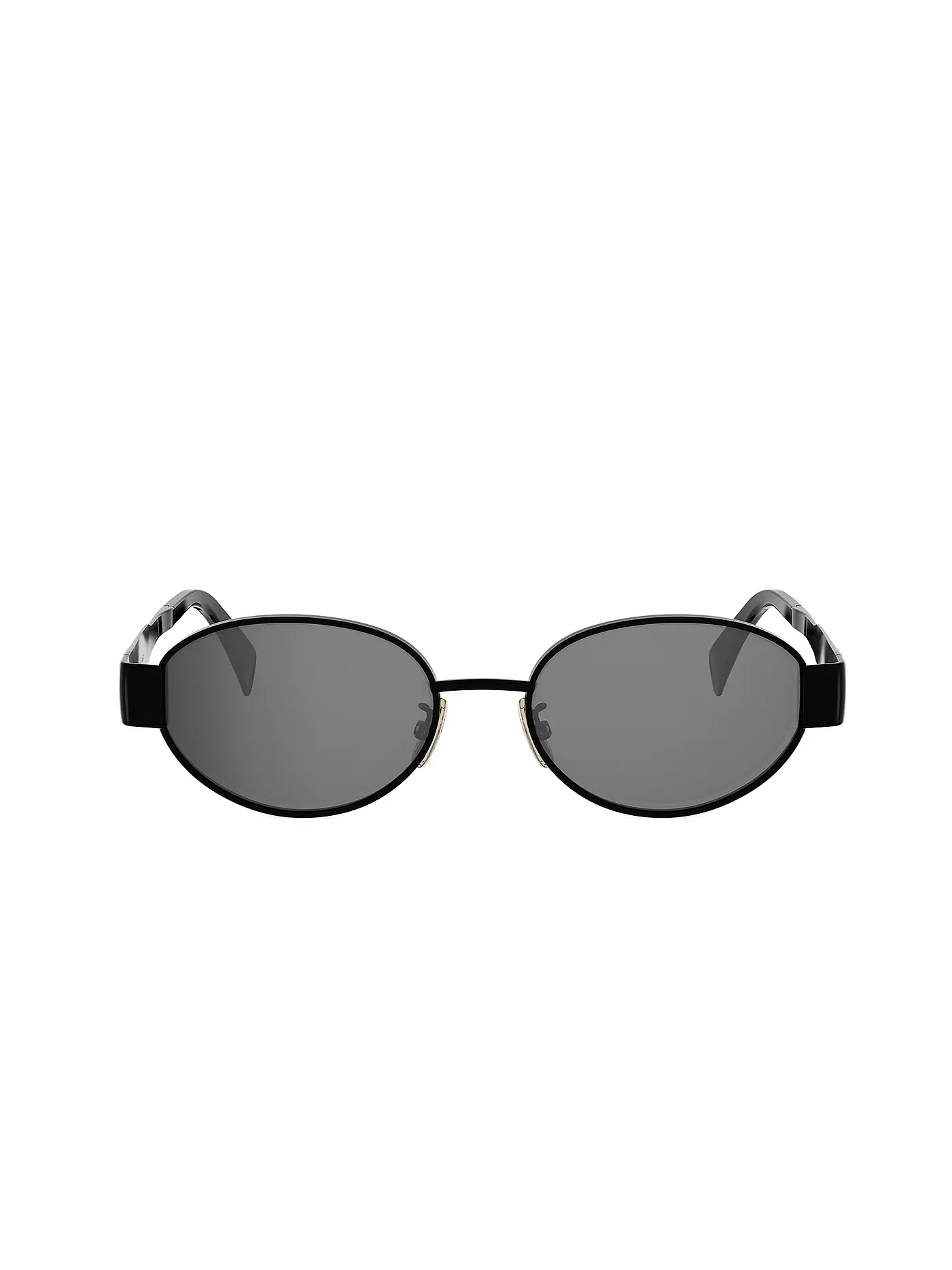 CELINE | Metal Triomphe schwarze ovale Sonnenbrille | schwarz