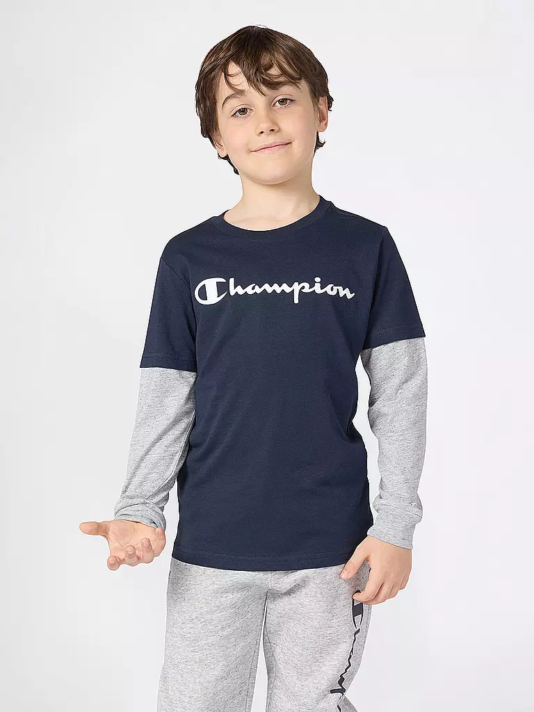 CHAMPION | Jungen Langarmshirt | dunkelblau
