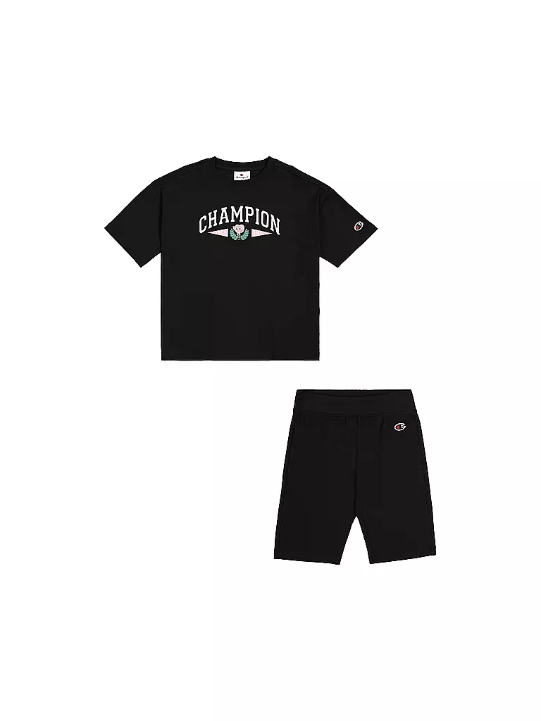 CHAMPION | Mädchen Set 2-teilig T-Shirt und Shorts | schwarz