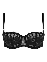 CHANTELLE | Balconette BH FLEURS SIGNATURE leather black | schwarz