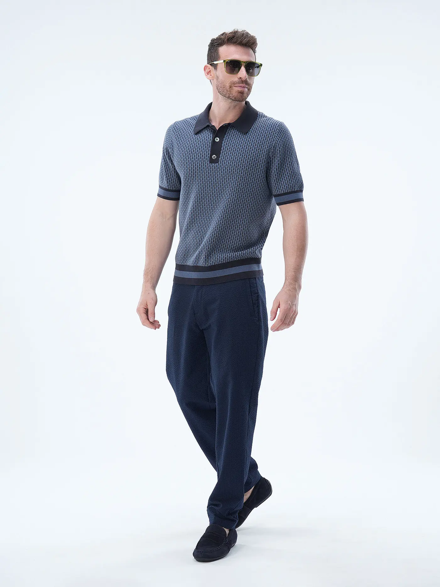 CHE | Poloshirt COSMO GEO QUINN | blau
