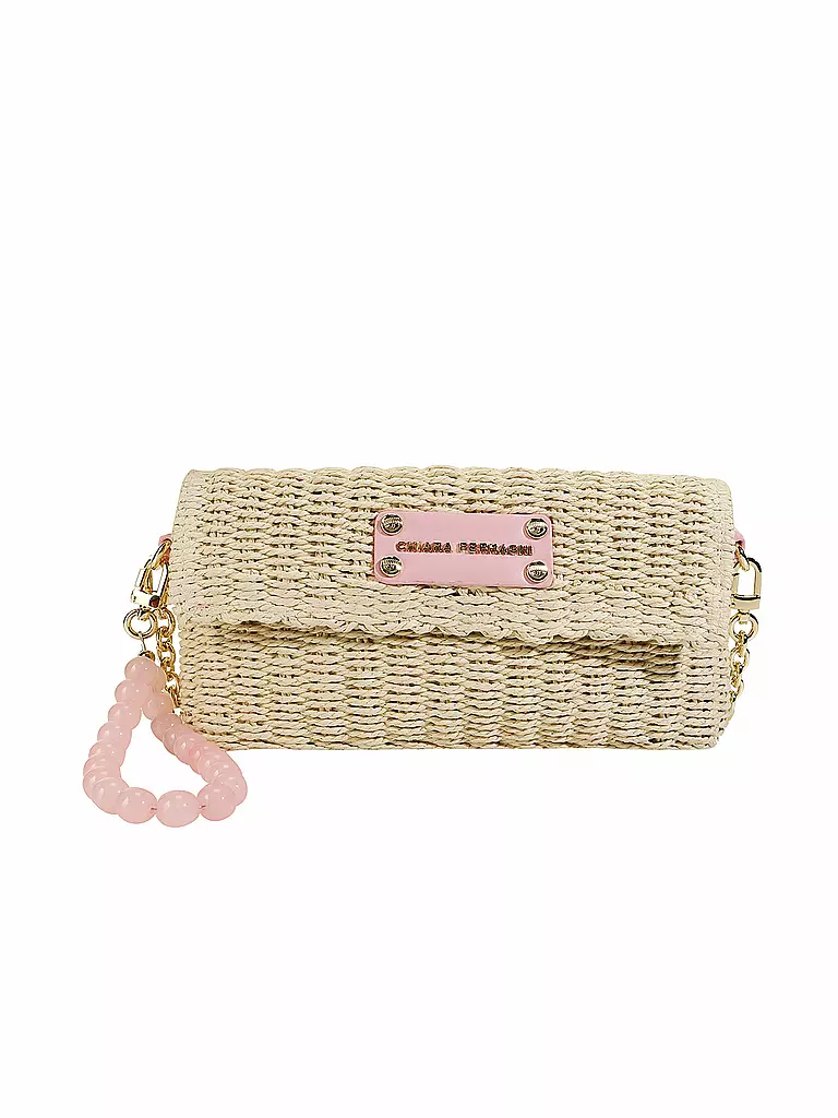 CHIARA FERRAGNI | Strohtasche - Umhängetasche  | beige