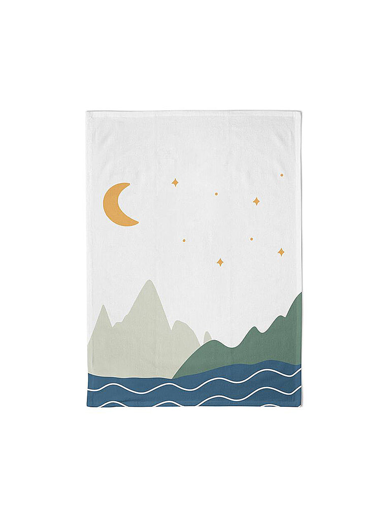 CHIC.MIC Geschirrtuch Organic Kitchen Towel 50x70cm Moon Mountains bunt