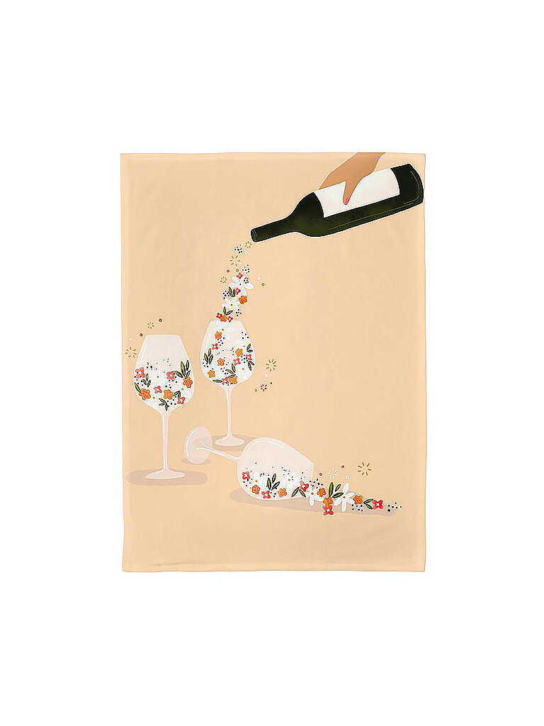 CHIC.MIC Geschirrtuch Organic Kitchen Towel 50x70cm Flowery Wine bunt