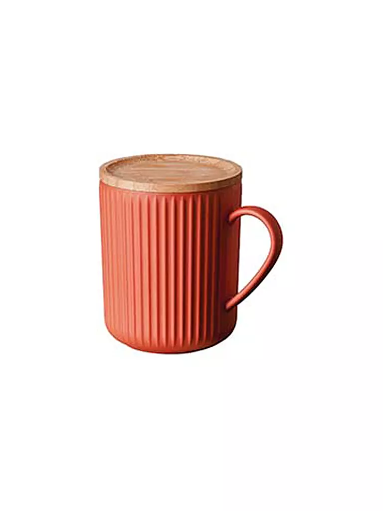 CHIC.MIC | Tasse mit Bambusdeckel 350ml Terracotta | orange