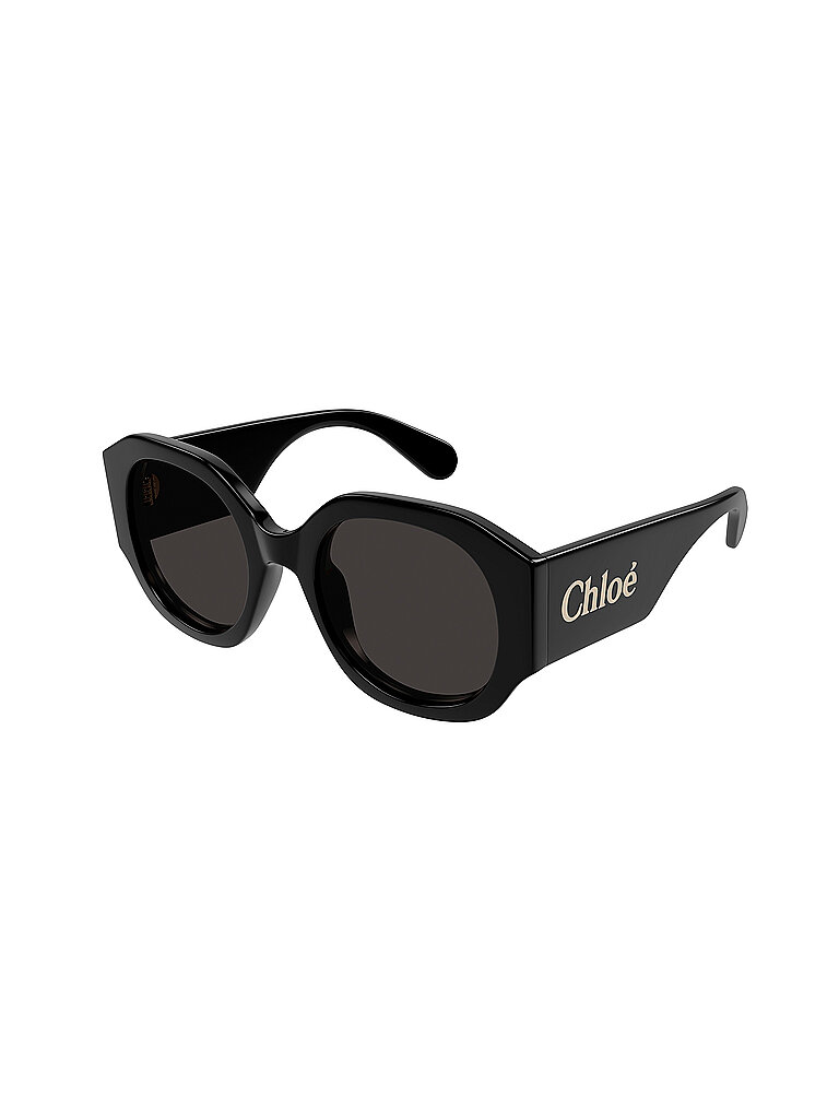 Chloé Damen Chloé CH0234S 001 Sonnenbrillen Acetat Schwarz Grau Rund