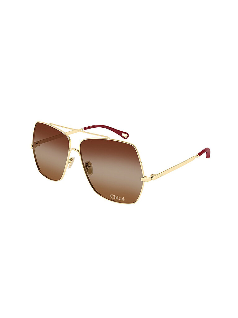 Chloé Damen Chloé CH0278S 001 Sonnenbrillen Metall Gold Braun Quadratisch