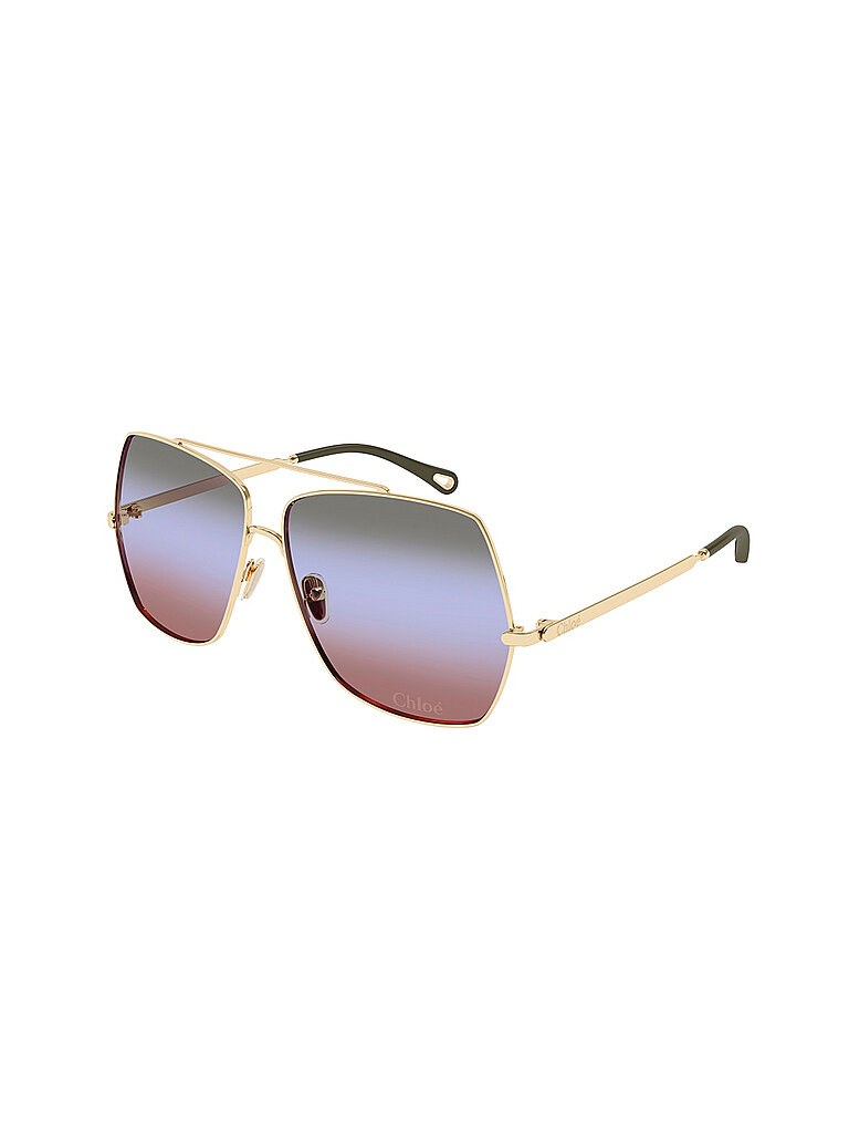 Chloé Damen Chloé CH0278S 007 Sonnenbrillen Metall Gold Grün Quadratisch