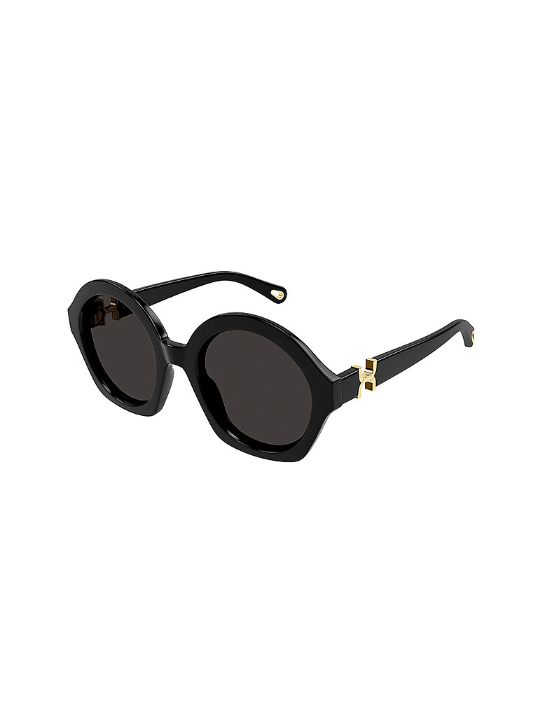 Chloé Damen Chloé CH0302S 001 Sonnenbrillen Acetat Schwarz Grau Rund