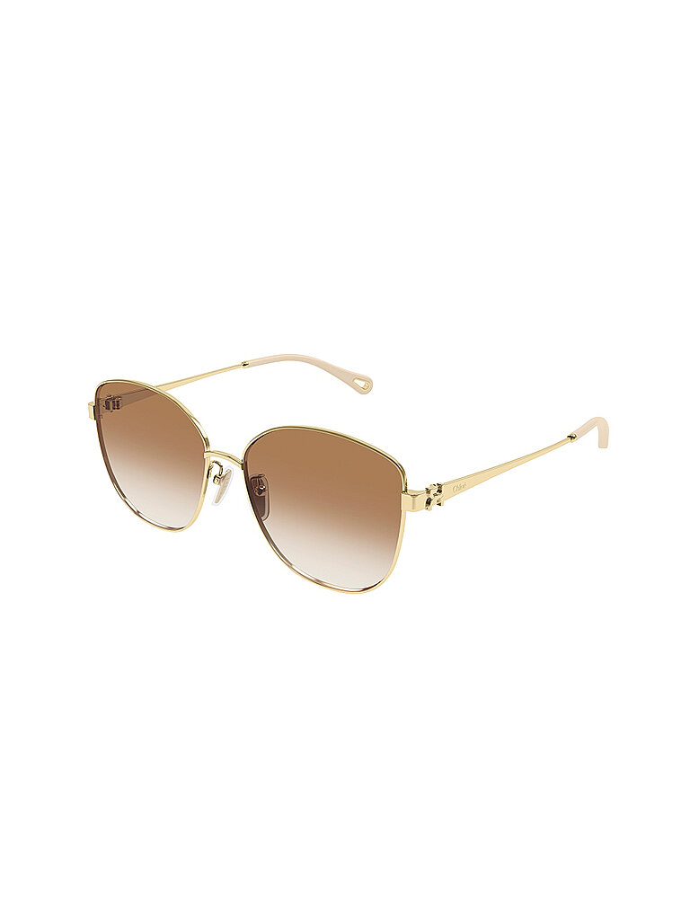 Chloé Damen Chloé CH0306SK 004 Sonnenbrillen Metall Gold Braun Quadratisch
