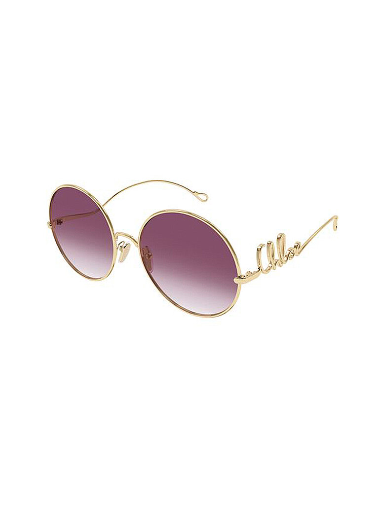 Chloé Damen Chloé CH0329S 003 Sonnenbrillen Metall Gold Rot Rund