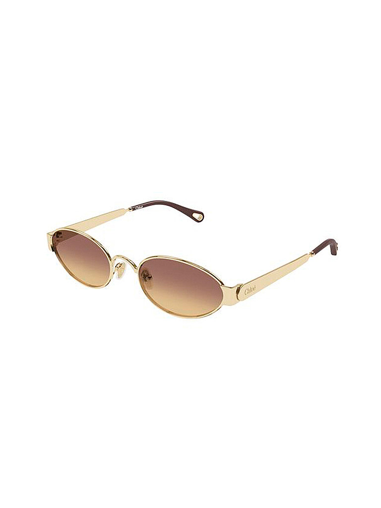 Chloé Damen Chloé CH0355S 002 Sonnenbrillen Metall Gold Braun Rund