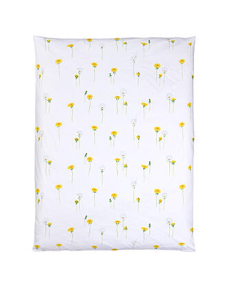 CHRISTIAN FISCHBACHER | Satin Kissenbezug PUSTEBLUME 70x90cm Weiss/Gelb