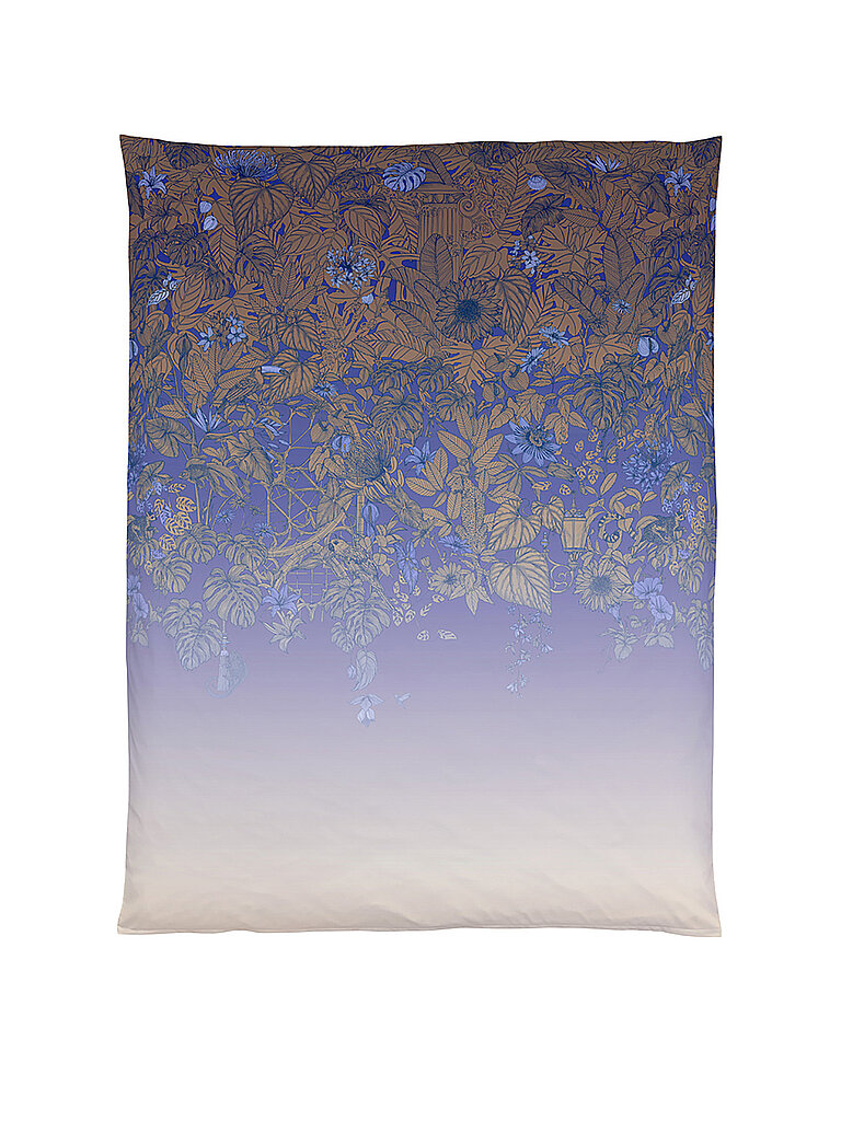 CHRISTIAN FISCHBACHER Satin-Deckenbezug BLUE HOUR 140x200cm Blau/Kupfer kupfer – CHRISTIAN FISCHBACHER