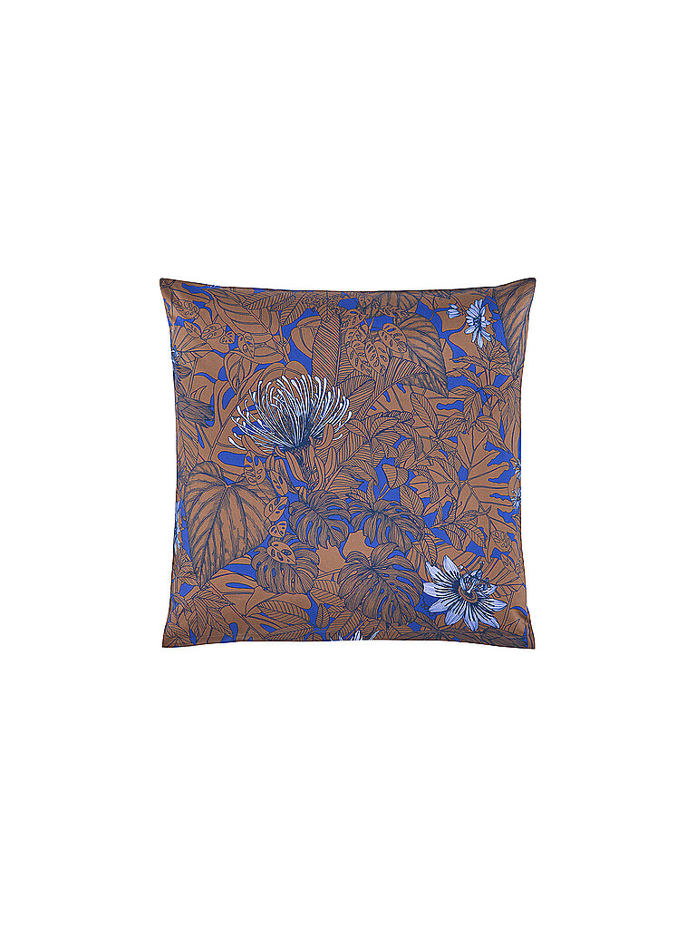 CHRISTIAN FISCHBACHER Satin Kissenbezug GOLDEN GARTEN 70x90cm kupfer/blau kupfer – CHRISTIAN FISCHBACHER