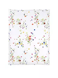 CHRISTIAN FISCHBACHER | Satin Deckenbezug FLEURS VOLANTES 140x200cm Wiesenblumen | weiss