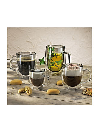 CILIO | Latte Macchiato Glas Doppelwandig VENETO 2x0,03l  Borosilikatglas Grau