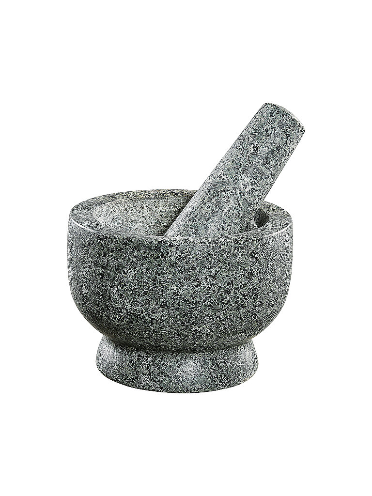 cilio Granit Mörser DAVID | Steinmörser mit Stößel | Naturmaterial | langlebig & robust | für Pesto, Kräuter und Gewürze | Ø 14cm; H 9,5 cm; 2,8kg