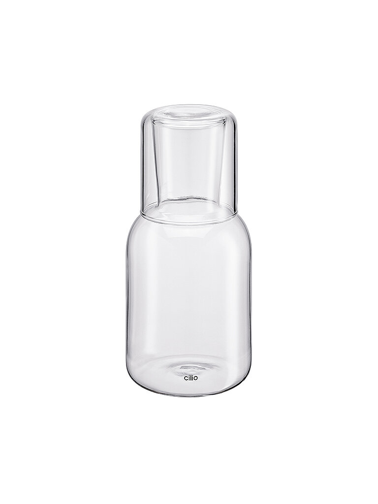 CILIO Wasserkaraffe mit Trinkglas LORENZO 750/200ml Borosilikat Klar