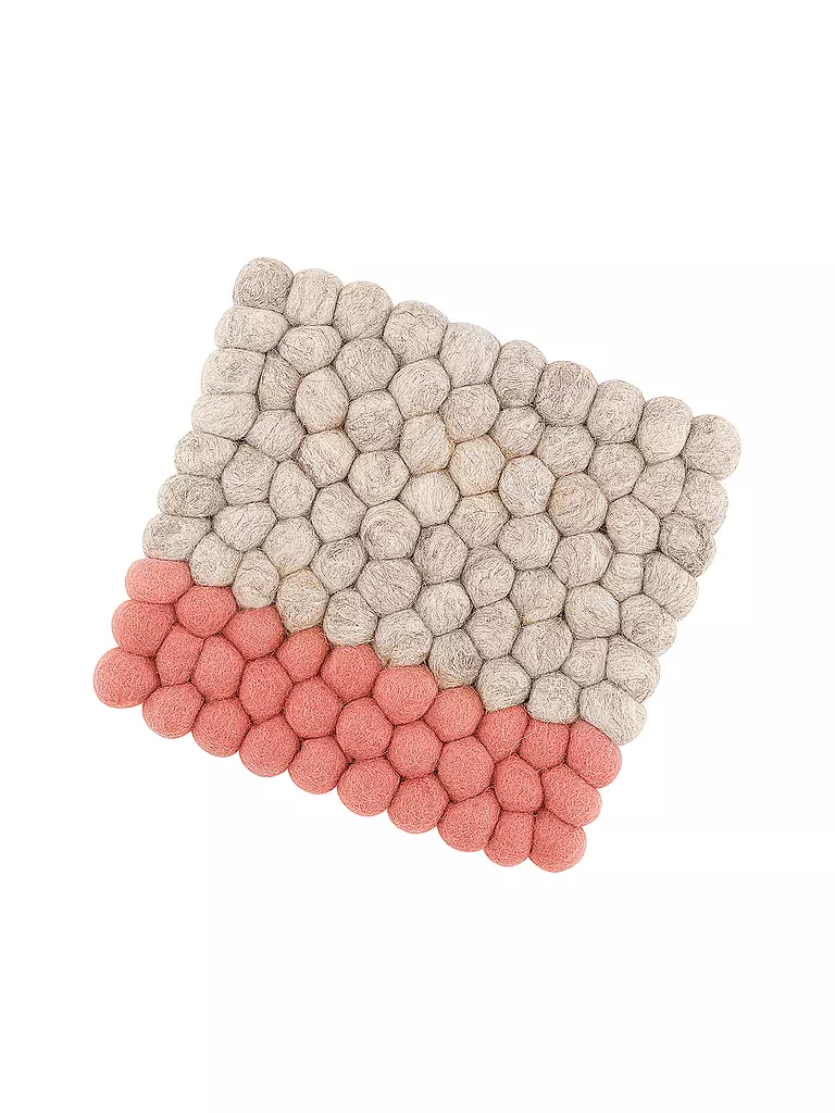 CILIO | Untersetzer LANA DUE Wolle Beige-Coral | hellgrau