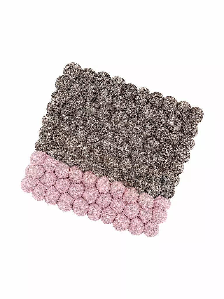 CILIO | Untersetzer LANA DUE Wolle Braun-Rosa | hellgrau