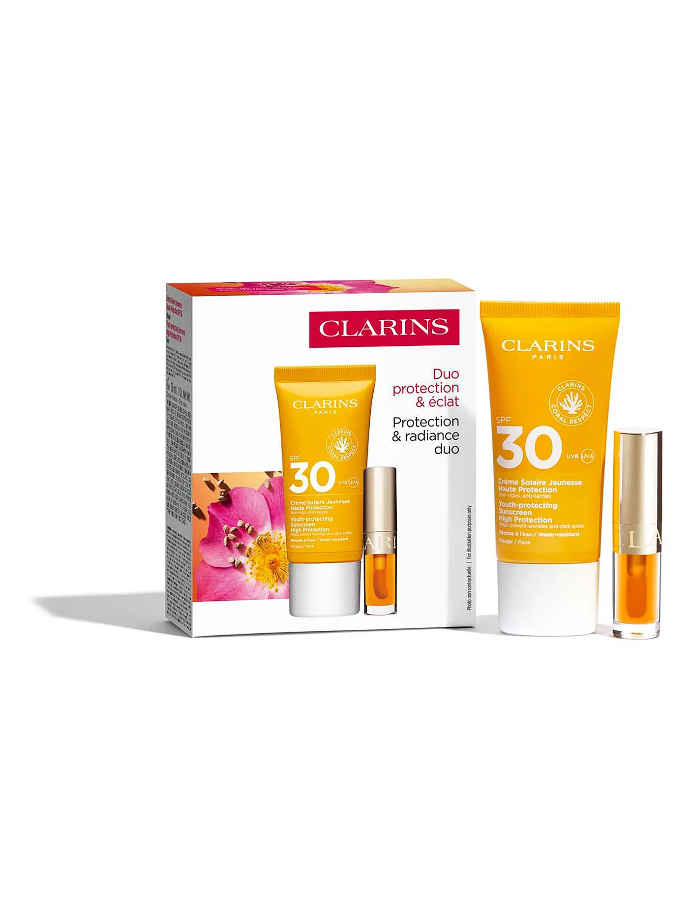 CLARINS | Geschenkset - Clarins Sonnen- und Lippenpflege SPF 30+ Set 30ml / 3ml | keine Farbe
