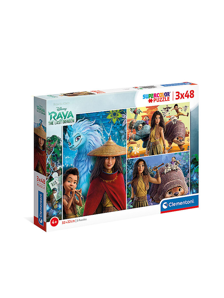CLEMENTONI Kinderpuzzle 3 x 48 Teile Supercolor Raya