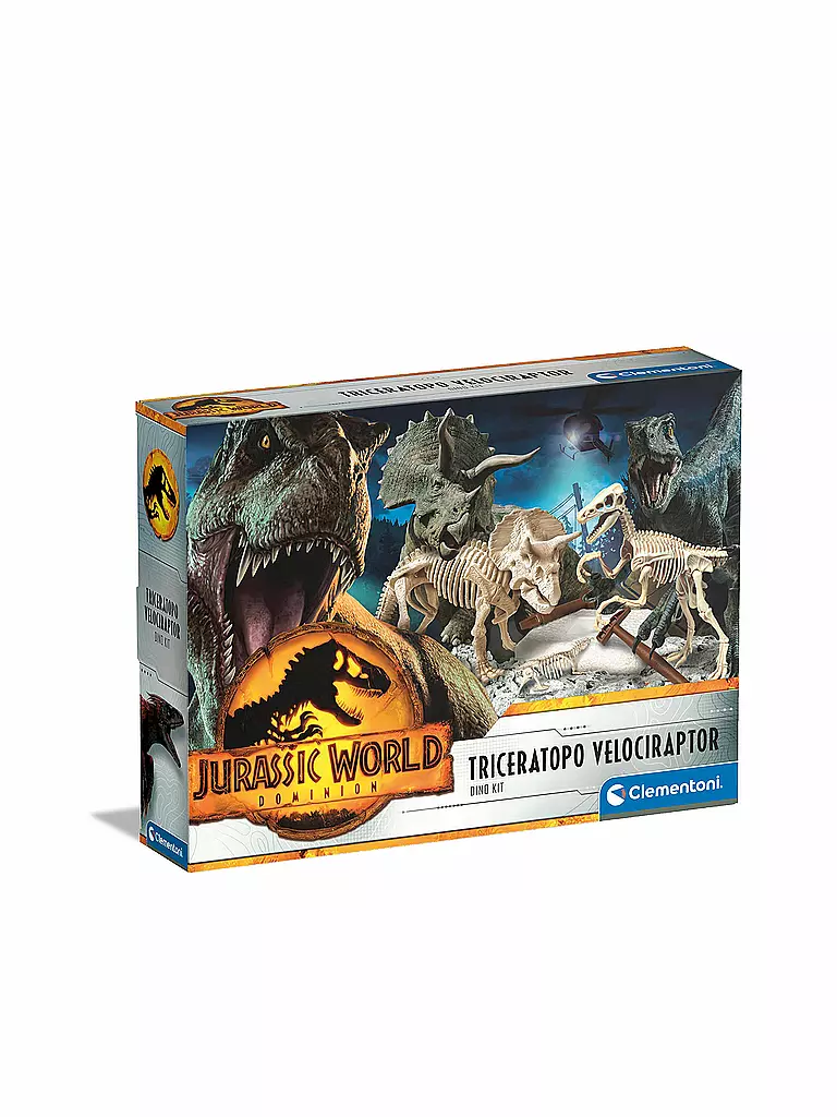 CLEMENTONI | Jurassic World 3-Ausgrabungs-Set Triceratops & Velociraptor | keine Farbe