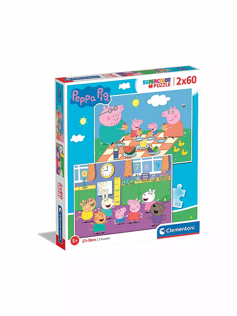 CLEMENTONI | Puzzle - Supercolor Peppa Pig- 2x 60 Teile | keine Farbe