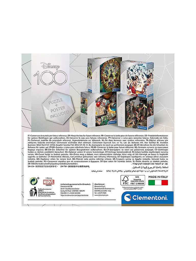 CLEMENTONI | Puzzle Disney 100 - Mickey 1000 Teile | keine Farbe