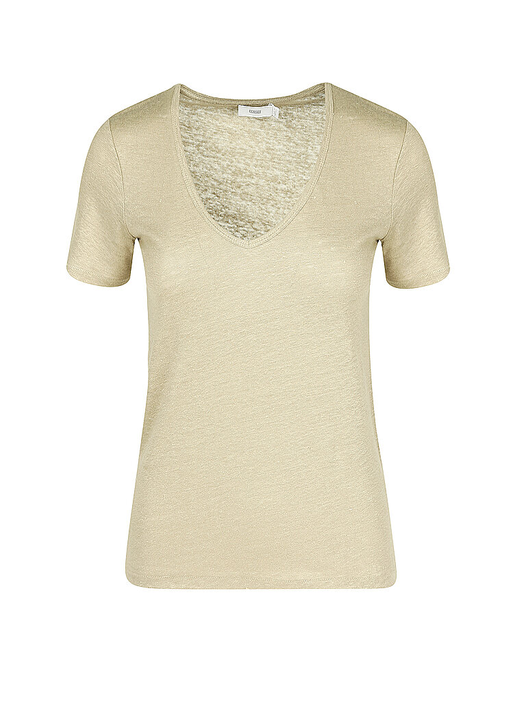 CLOSED Leinen T Shirt grün | L
