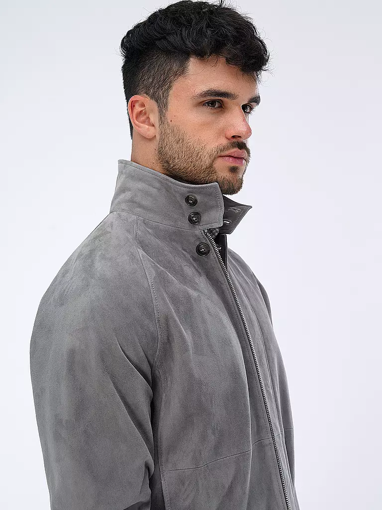 CLOSED | Lederjacke HARRINGTON | grau