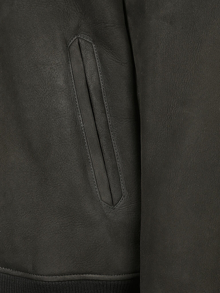 CLOSED | Shearling Lammfell Bomber  | schwarz