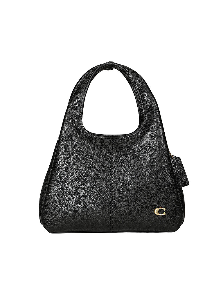 COACH Schultertasche Leder Magnetverschluss für Damen schwarz