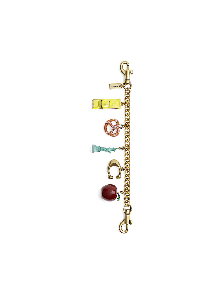 COACH Taschenanhänger CHAIN BAG CHARM NEW YORK gold