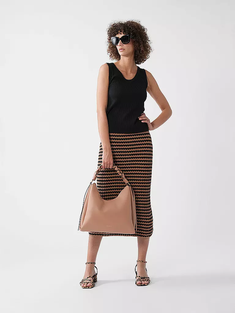 COCCINELLE | Ledertasche - Hobo BOHEME GRANA DOUBLE | camel
