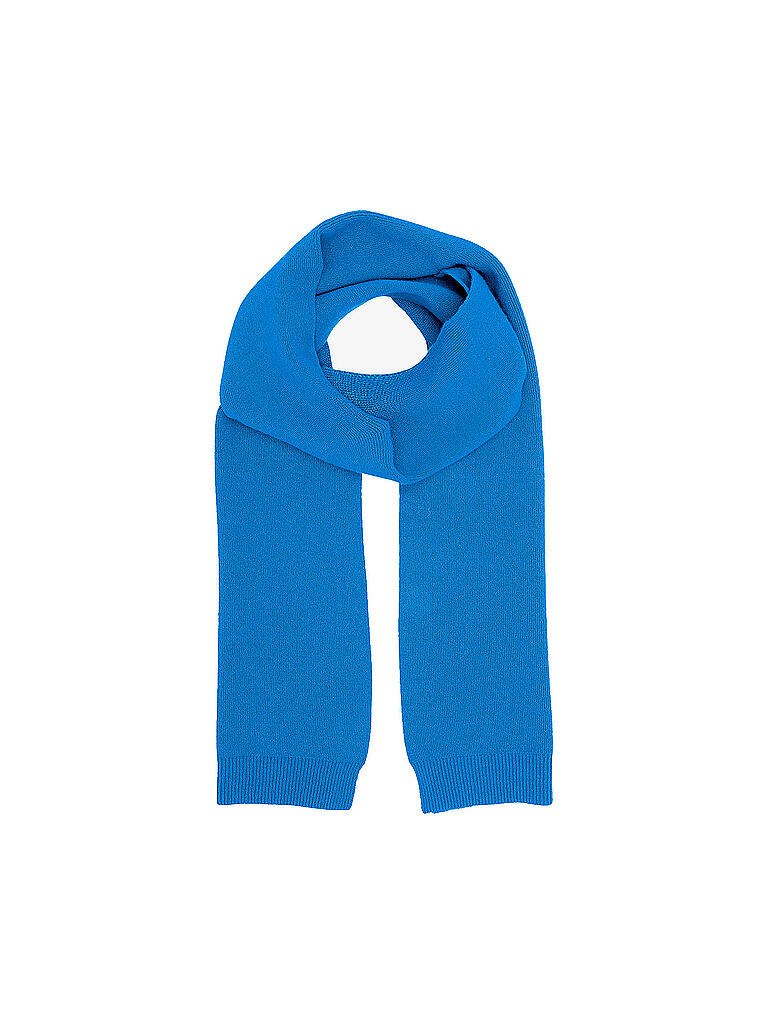 Blau Gestrickte Babydecke/Schal – Von Feltman Brothers, 121,9x121,9 Cm, Mit Satinband