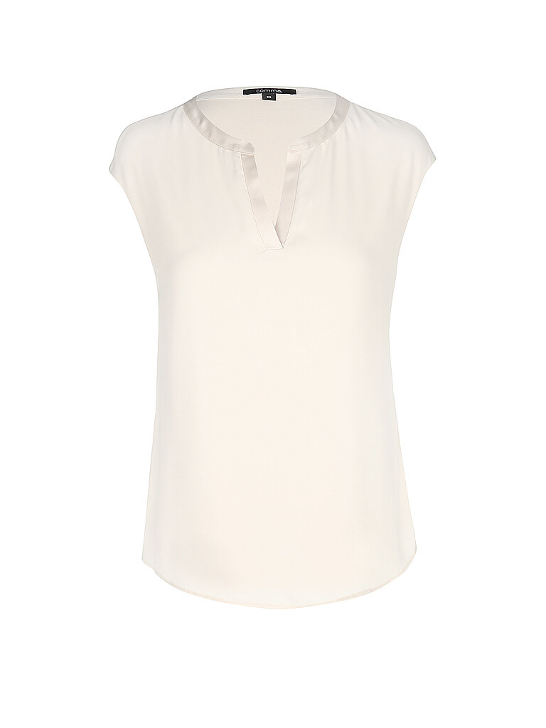 Kurzarm-Jersey-Bluse mit satinierter Verarbeitung für Damen COMMA