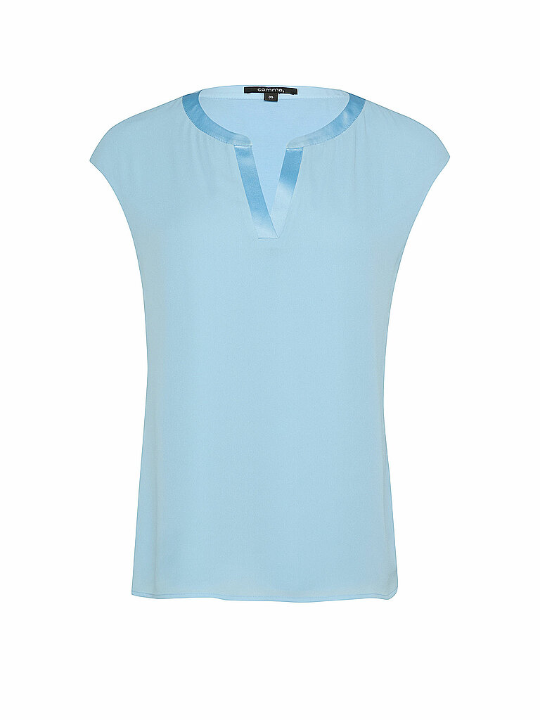 Jersey-Bluse mit überschnittenen Schultern und Satinbesatz Damen COMMA