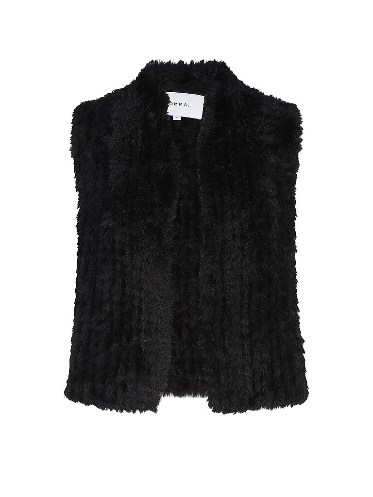 COMMA Gilet in Felloptik  schwarz | XL