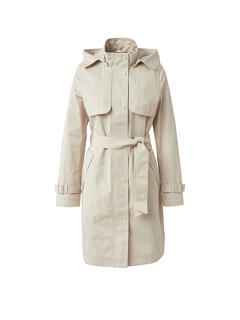 Klassischer Baumwoll-Trenchcoat mit abnehmbarem Kapuzen für Damen COMMA