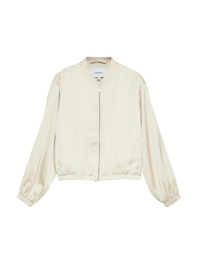 Luxuriöse Satin-Bomberjacke für Damen, kurz COMMA