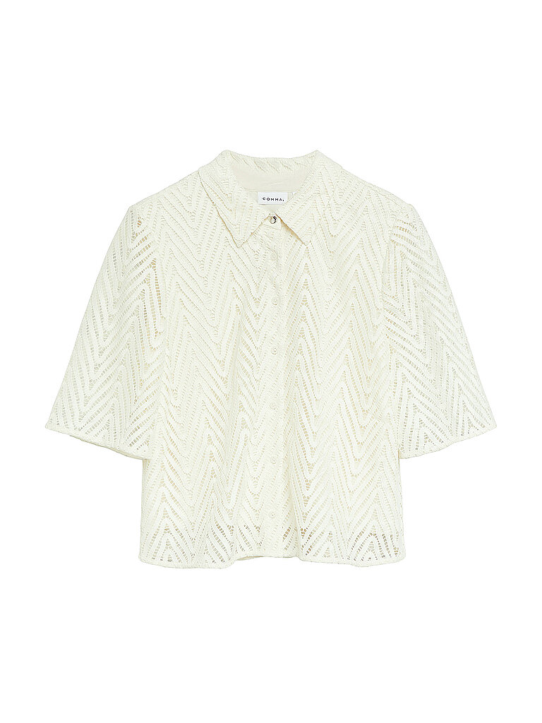Bluse aus Spitze mit Hemdkragen und halblangen Ärmeln Damen COMMA