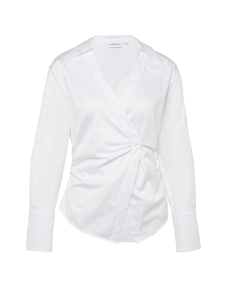 Damen Satin-Cotton Blusenhemd mit Druckknopfverschluss COMMA