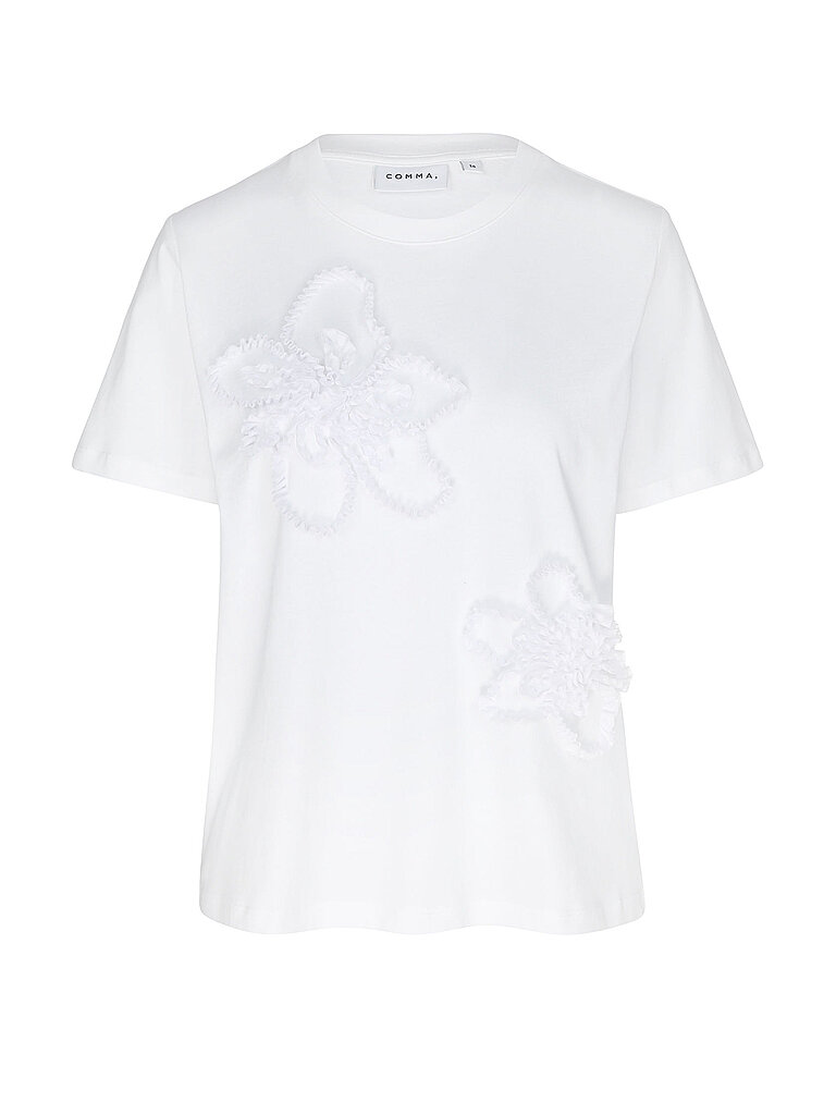 T-Shirt aus Jersey mit Blumenmuster für Damen, mittellang COMMA