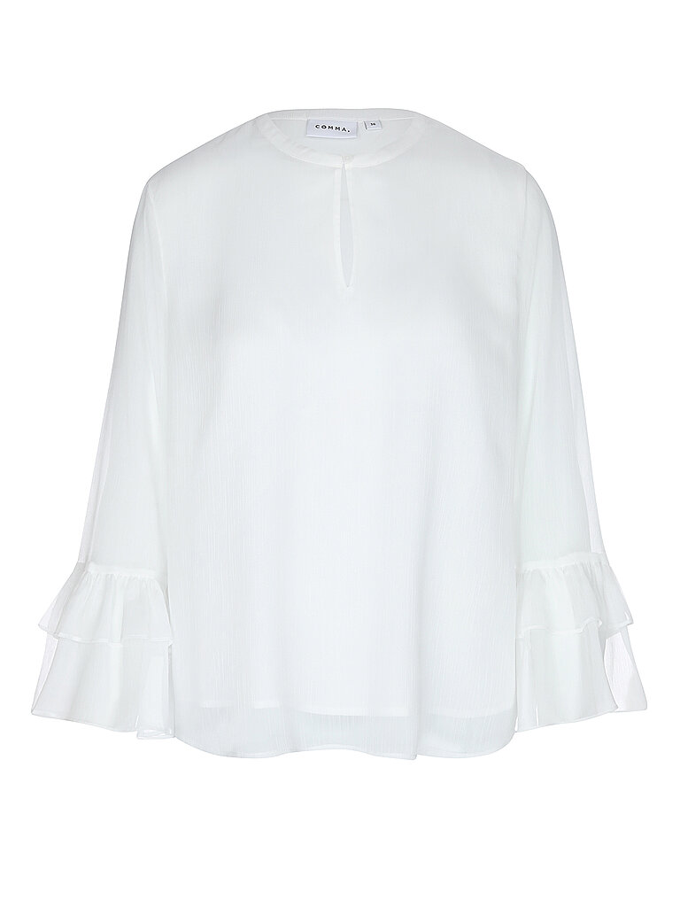 Strukturierte Chiffonbluse mit Volantärmeln für Damen COMMA